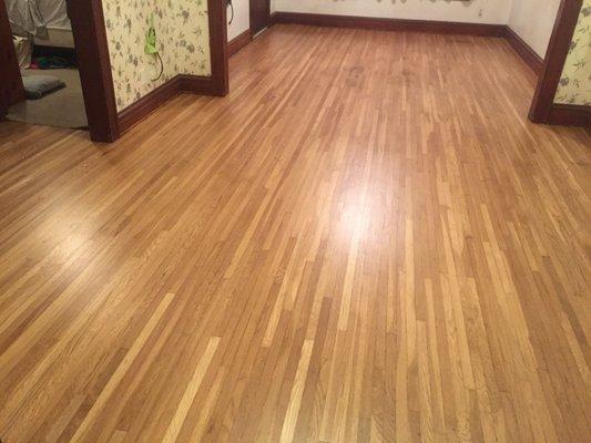 Finished product. Chestnut toast stain with satin finish clear on white oak.