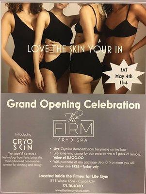 Monday, May 6, 2019: grand opening celebration [photo belongs to The Firm Cryo Spa].