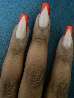 Red French Manicure