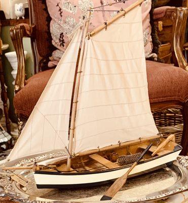 Vintage small sail boat Decor