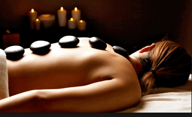 Hot stone massage.