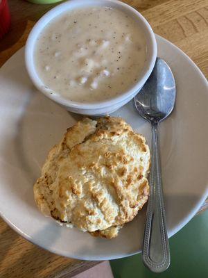 Biscuit with gravy.