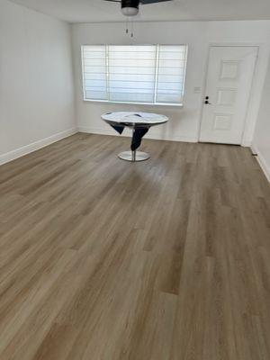 The vinyl floors