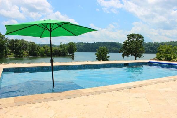 Inground geometric gunite pool