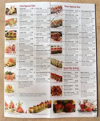 (･‿･) /ﾟ*:｡ﾟ And for the sushi lovers like us! Menu as of 05/10/2023. ｡ﾟ \ (･‿･)