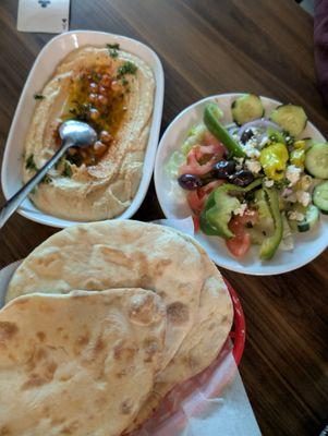 Hummus, Greek Salad and Pita