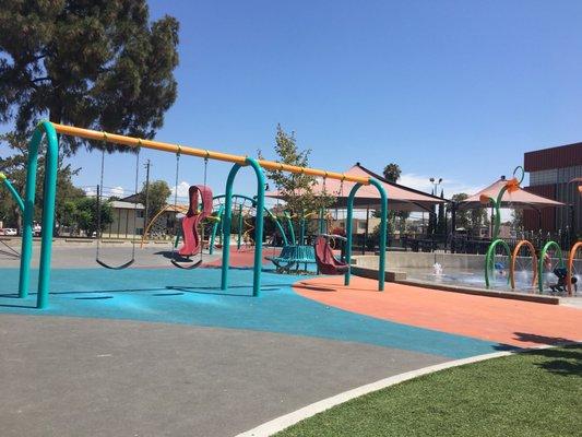 Outside the library is Ponderosa Park. Great play area. :)