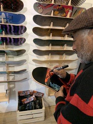 Steve Caballero signing his pro mode