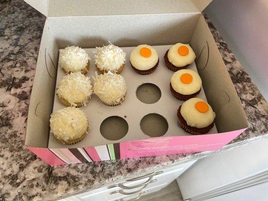 Kara's Mini Cupcakes  Flavors:  Vanilla/Coconut  Carrot