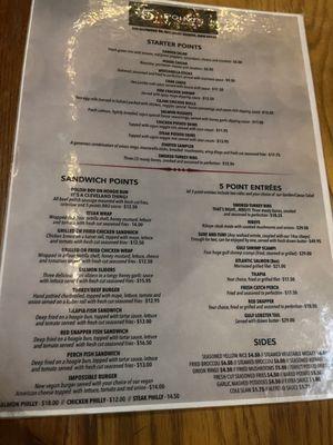 The menu