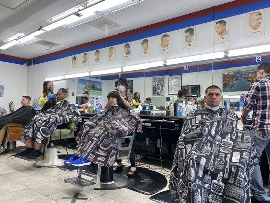 Busy barbershop