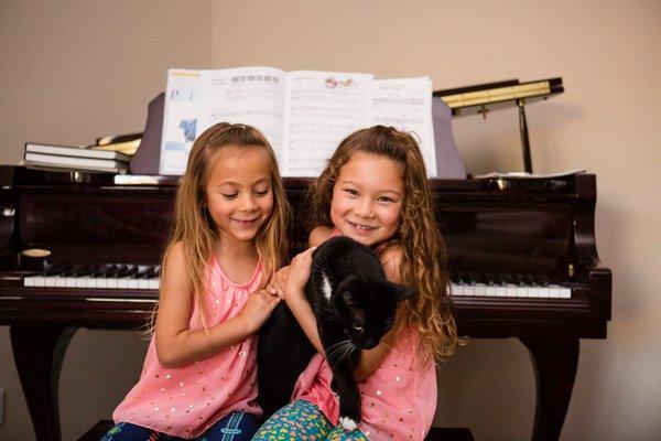 Home music lessons where your pet is the audience.