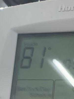 Current temperature in this sweat box