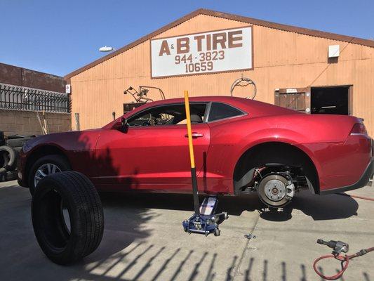 A&B Tire. Thank you for the amazing service you gave me. I took my sisters Camaro to get one of the tires patched. Definitely coming back!