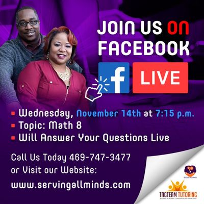 Facebook live!!!! Free tutoring!