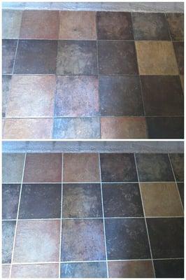 We had no idea this grout was white... neither did the home owner :) They were thrilled with the results!