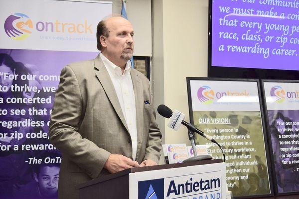 GM Brian Lynch representing Antietam Broadband at OnTrack of Washington County.