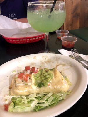 Chimichanga and margarita