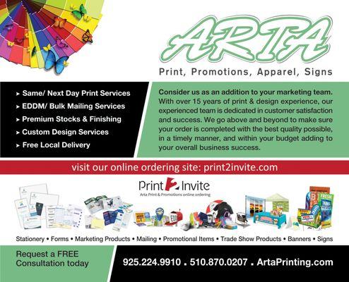 Stationery * Forms * Marketing Products * Mailing * Promotional Items * Trade Show Products * Banners * Signs