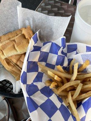 French Bread and Shoestring Fries