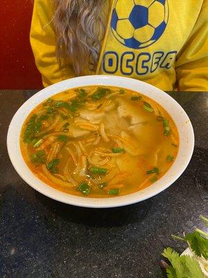 S8. Spicy Chicken Rice Noodle Soup (Big Bowl)