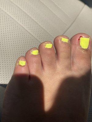 Paint all over my toes!