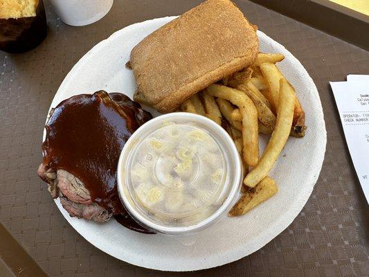 Tri tip, Texas toast, fries