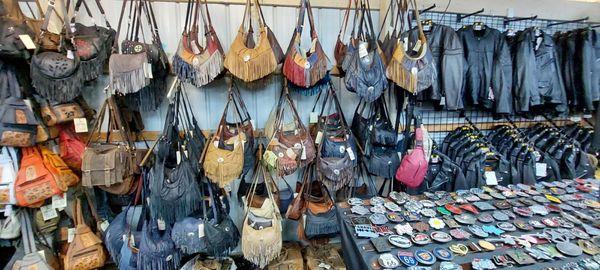 Beautiful leather bags in purses