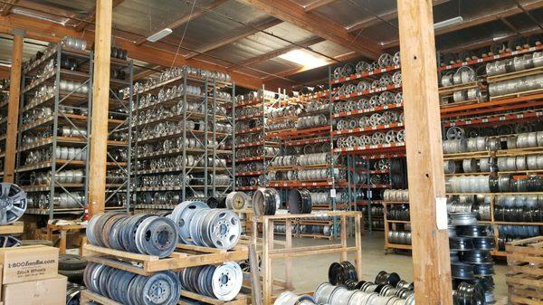 They gave me a tour of the warehouse. That is a lot of wheels!