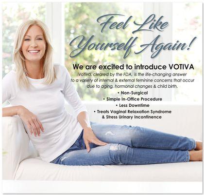 Improve intimate issues that occur from childbirth or aging.  Call or text 9513191730 for more info!