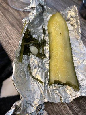 Homemade pickle with dill and garlic