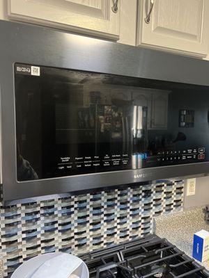 Bespoke Microwave Navy stainless steel