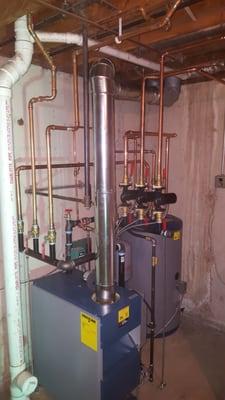 Multi-zone gas boiler with indirect.