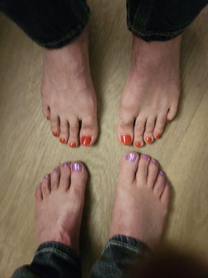 Both me and my husband's pedicures, and I thank you, Lena, at Inail in the south hill mall,