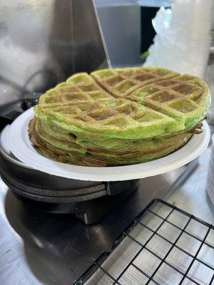 Coconut Pandan Waffles