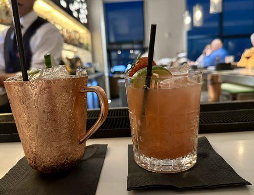 Top Floor Mule  , Strawberry Rhubarb Gimlet