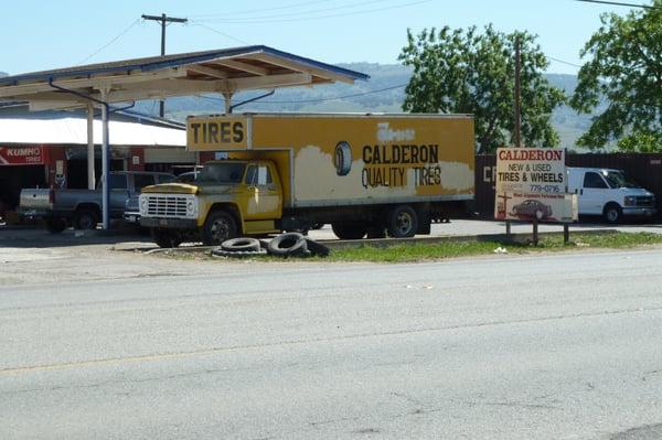 View of Calderon New & Used Tires from across Monterey Road.