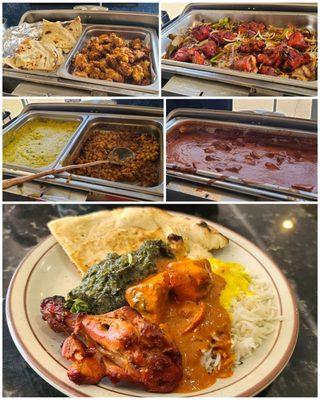 Lunch buffet offerings. There were about 10 dishes offered during lunch.