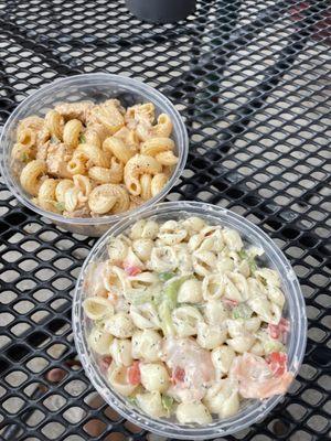 Chipotle chicken pasta salad and shrimp pasta salad