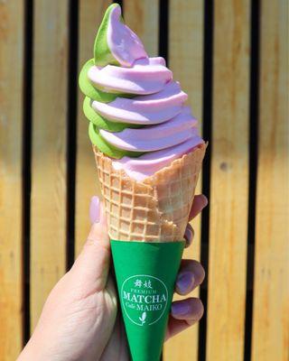 Sakura x Matcha swirl soft serve 3/20/21 @tiffhuangry