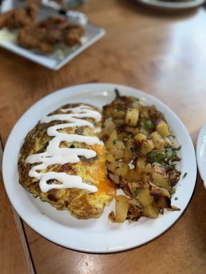 South of the Border Omelet with Home Fries