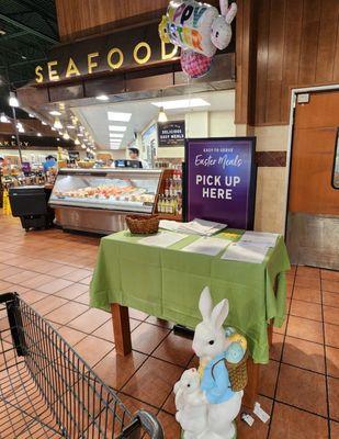 Holiday meal pick-up is typically in the far right corner of the store.