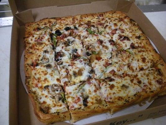 Sicilian square pizza = yum!