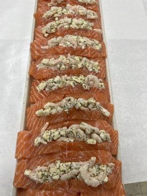 Shrimp & Brie Stuffed Salmon, made fresh daily.