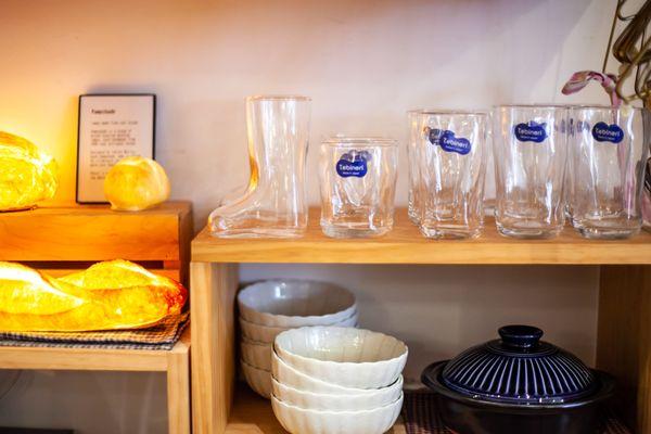 A selection of interesting glassware and mood lighting.