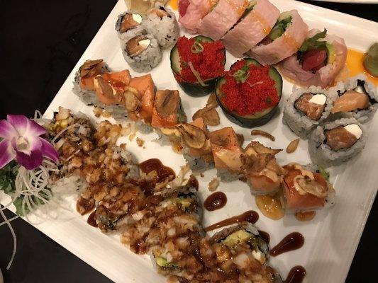 Calamari Specialty Roll  Ocean Drive Specialty Roll  Maguro Philly roll