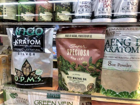 A few of the many different Kratom products this store sells