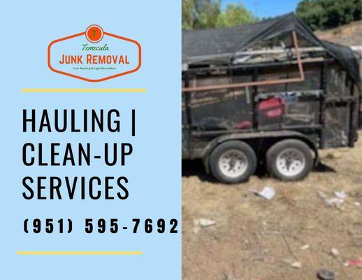 Temecula's Junk Removal - Hauling, clean-up, light demolition. Junk Hauling company in Murrieta and Temecula, CA.