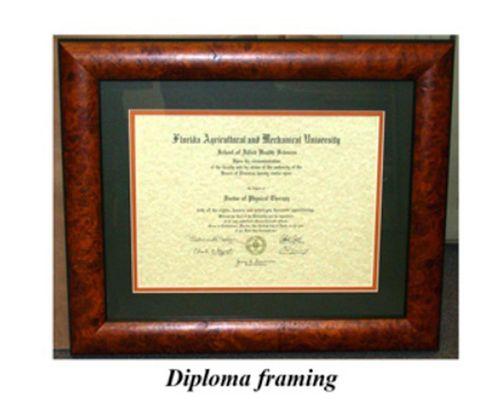 Diploma framing done here