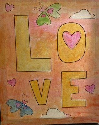 My talented baby girl!! She painted this for Valentine's Day! Happy Valentine's to everyone :) Be happy, and healthy - Aloha